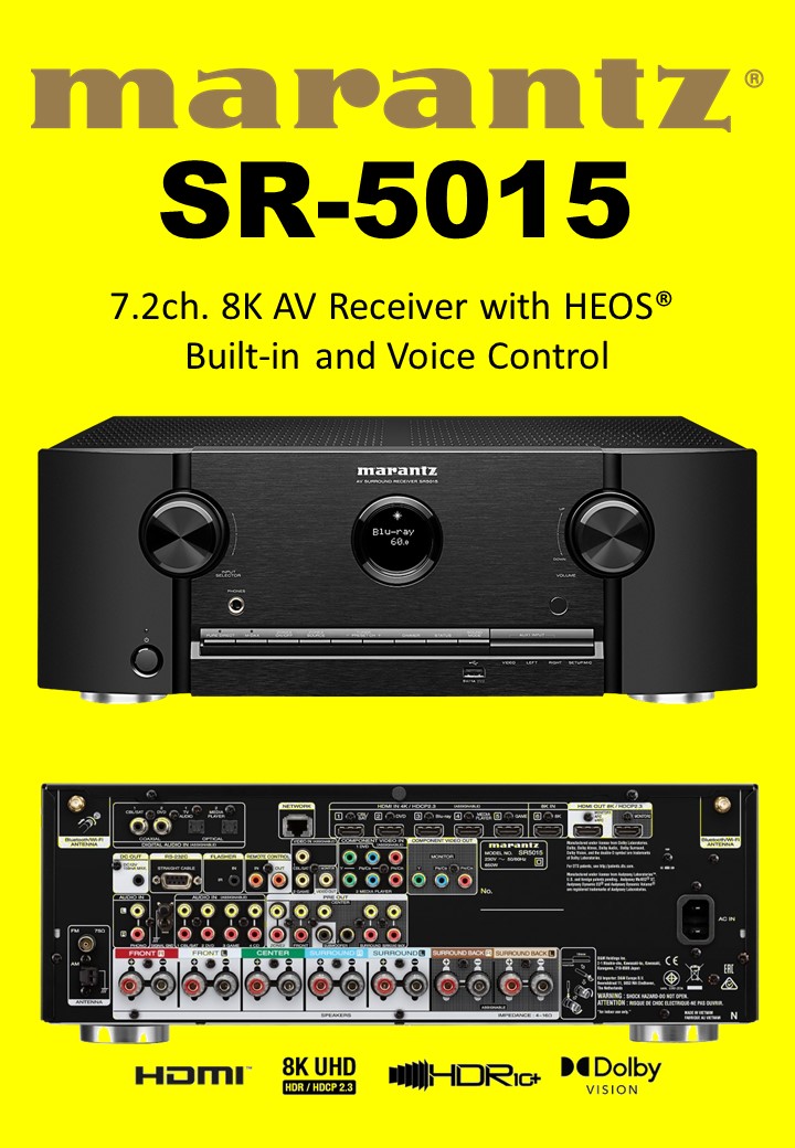 Marantz  SR-5015  7.2ch. 8K AV Receiver with HEOS® Built-in and Voice Control