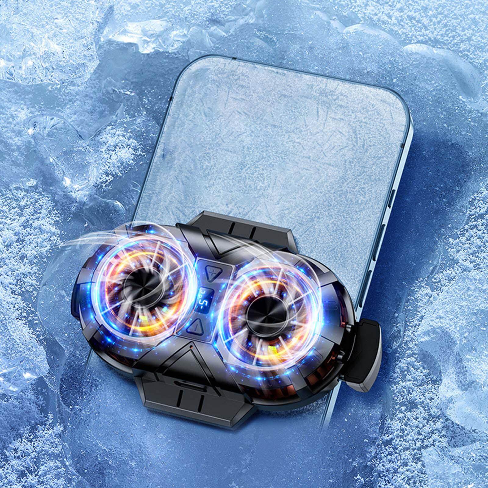 milageto Phone Cooler RGB Lights Rechargeable Quiet Heatsink for Gaming Videos