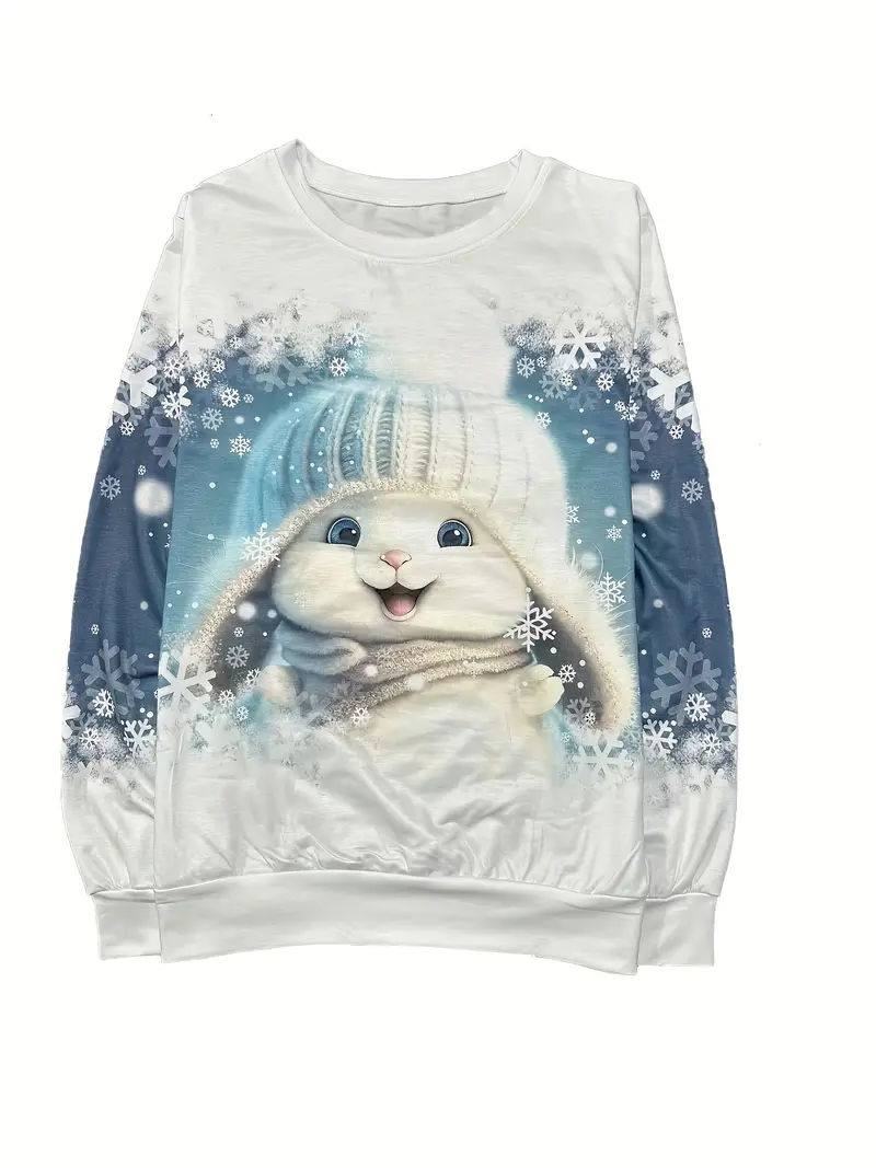 Festive Christmas Print Women'S Sweatshirt