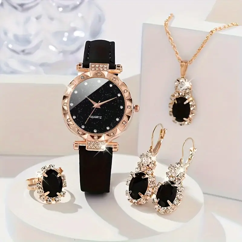 Elegant 5-Piece Jewelry Set with Rhinestone