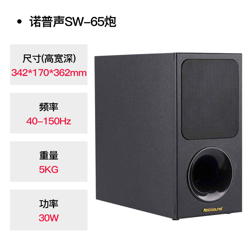 Norpusheng SW-65 Active Overweight Subwoofer Audio Active Monitor Speaker Feedback Wall TV Companion