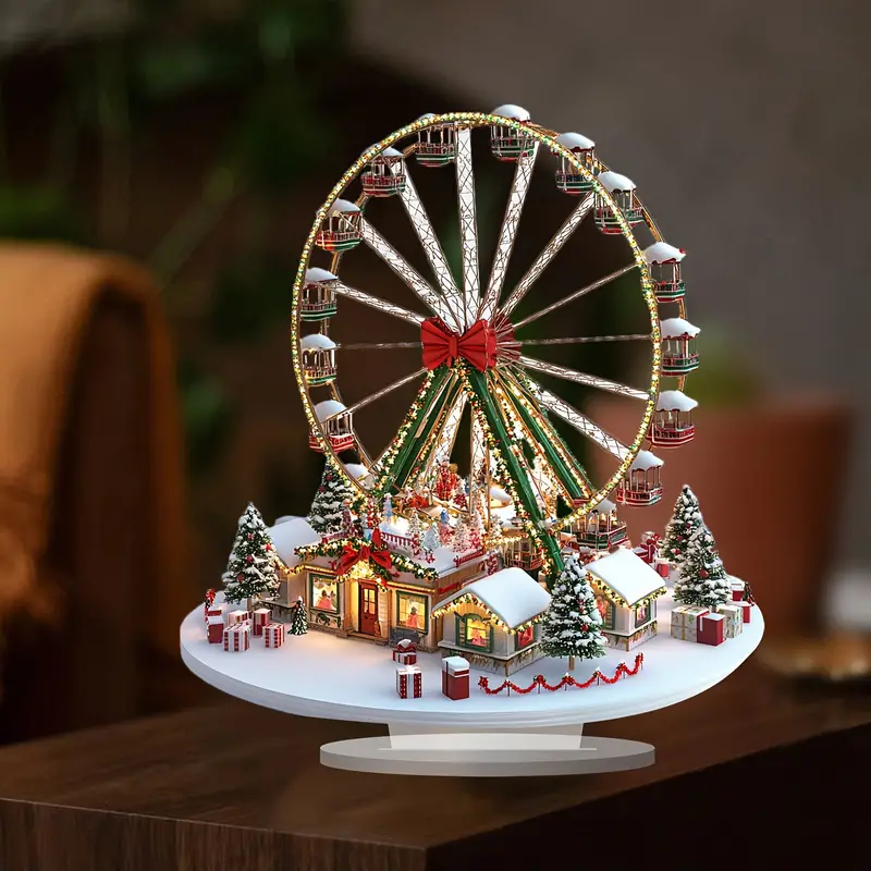 Boho Style Acrylic Christmas Ferris Wheel Decorative Sign & Plaque