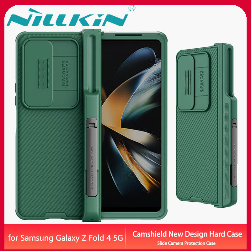 Nillkin for Samsung Galaxy Z Fold 4 5G Case Slide Camera Protection Back Cover Privacy Protecting Casing Fashion Hardcase with S Pen Holder(S Pen Not included)