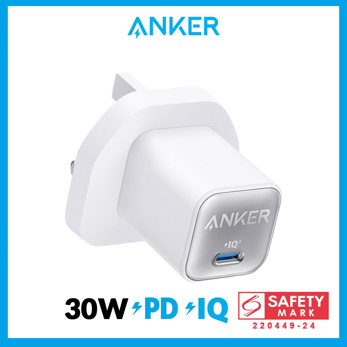 Anker Powerport 511 Charger (Nano 3, 30W) USB C GaN Charger, PIQ 3.0 Foldable PPS Fast Charger, Anker Nano 3 for iPhone 14/14 Pro/14 Pro Max/13 Pro/13 Pro Max, Galaxy, iPad (Cable Not Included)