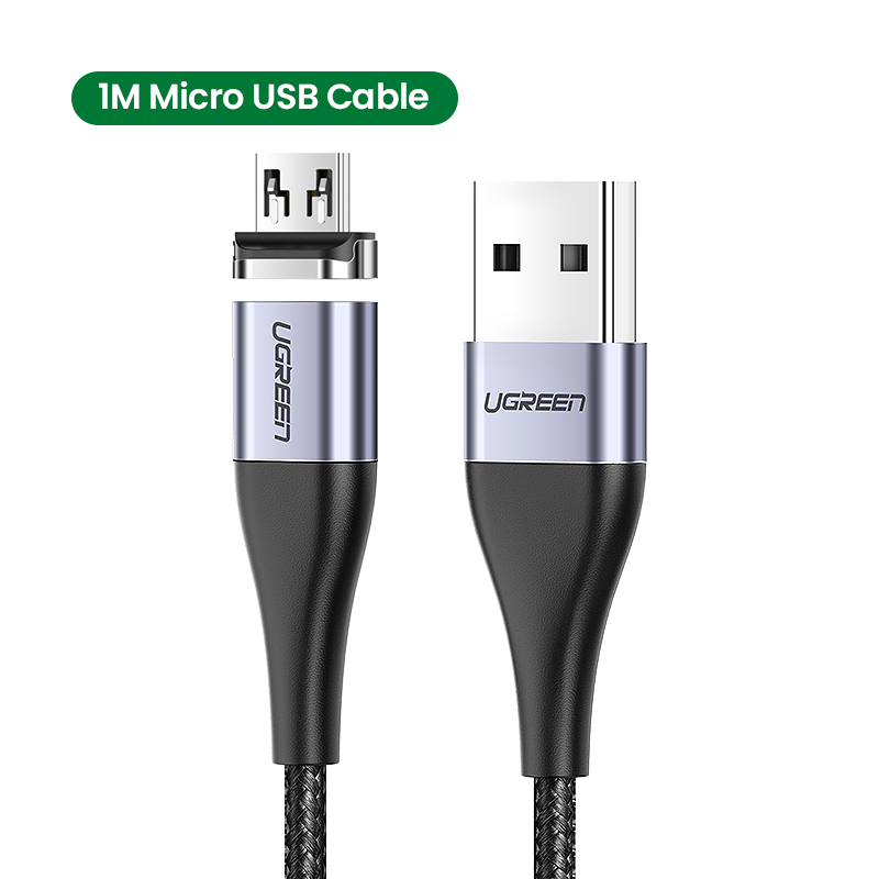 UGREEN 1Meter QC3.0 Fast Charge Magnetic USB Cable Fast Micro USB Type C Cable Magnetic Charge Cable for OPPO VIVO Xiaomi LG Huawei Magnet Charger Micro USB Cable