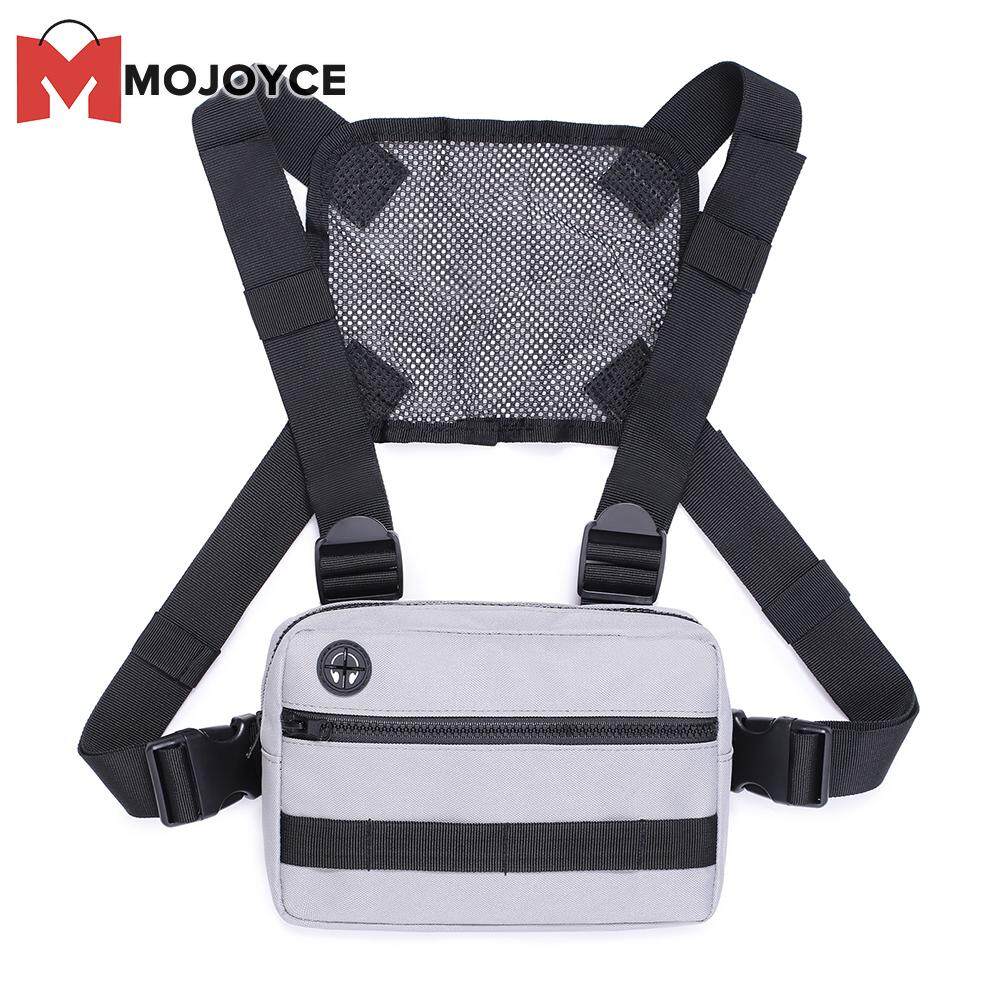 MOJOYCE Multifunctional Hip Hop Chest Bag for Women Men with Strap Travel Running Bags