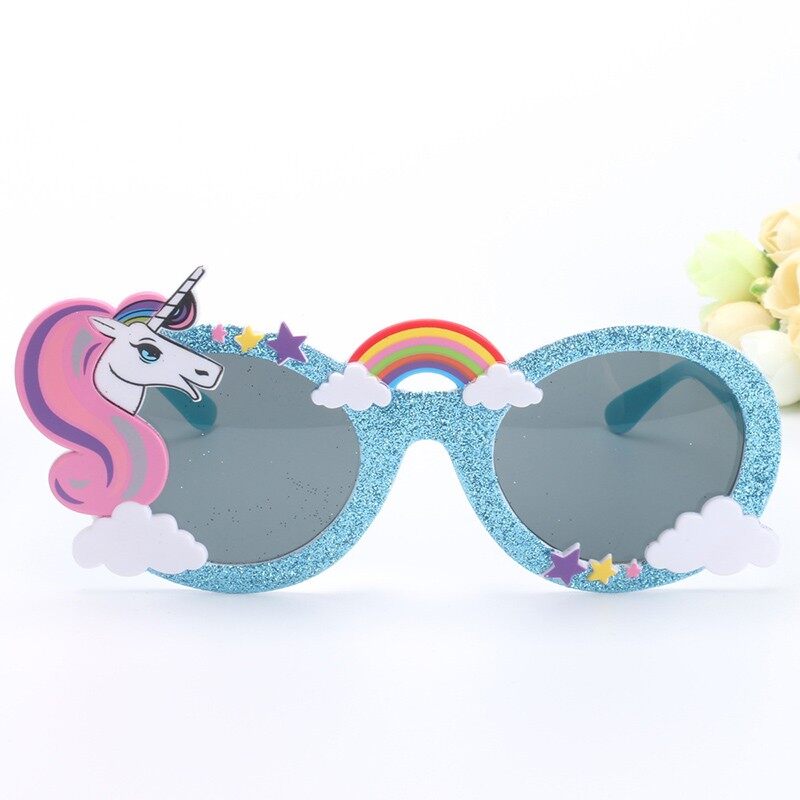 Cute Cartoon Unicorn Kids Sunglasses Colorful Rainbow Party Funny Children's Glasses