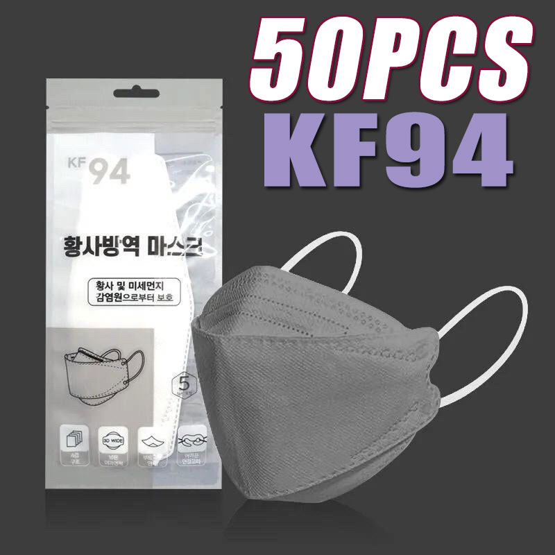 100Pcs KF94 Reusable Original Washable KF94 facemask KF94 For Women Men Adult Face Masks ma sk Non-woven Disposable 50 pcs Filter Unisex White Black color Single Facial Kf94 korean mask Kf94 korean ma