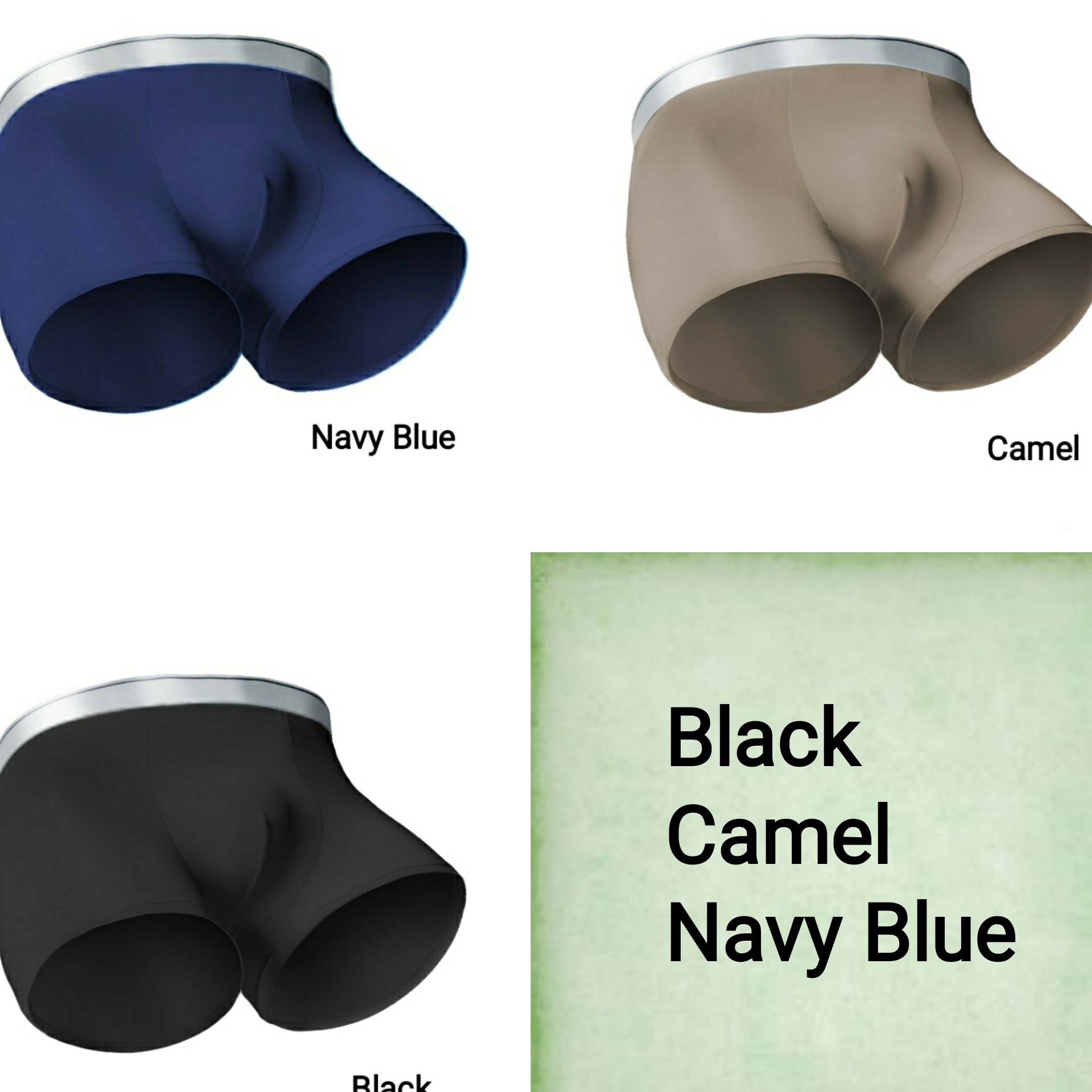 (3 Pcs) Men Underwear Men's Basic Ice Silk seamless Boxer Shorts Comfortable thin breathable Plus Size Men's Panties Underpants