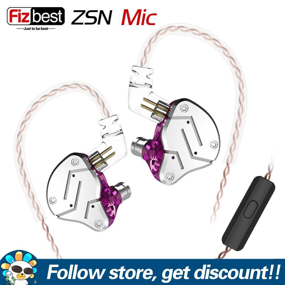 KZ ZSN Metal Earphones Hybrid Technology 1BA+1DD Earbuds HIFI Bass Music IEM Headphone Noise Cancelling Headphones Running Sports Gaming Wired Headsets 2pin Detechable Cable Monitors For IOS Android S