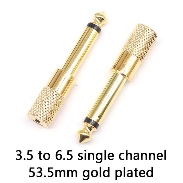 2pcs Audio 3.5 to 6.5 adapter microphone microphone headset 3.5mm female hole to 6.35 male plug small to large single channel