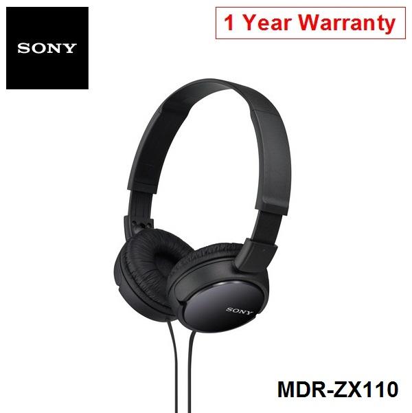 Sony MDR-ZX110 Wired On-Ear Headphones Foldable Earphone Headset Earpiece (1 Year Warranty)