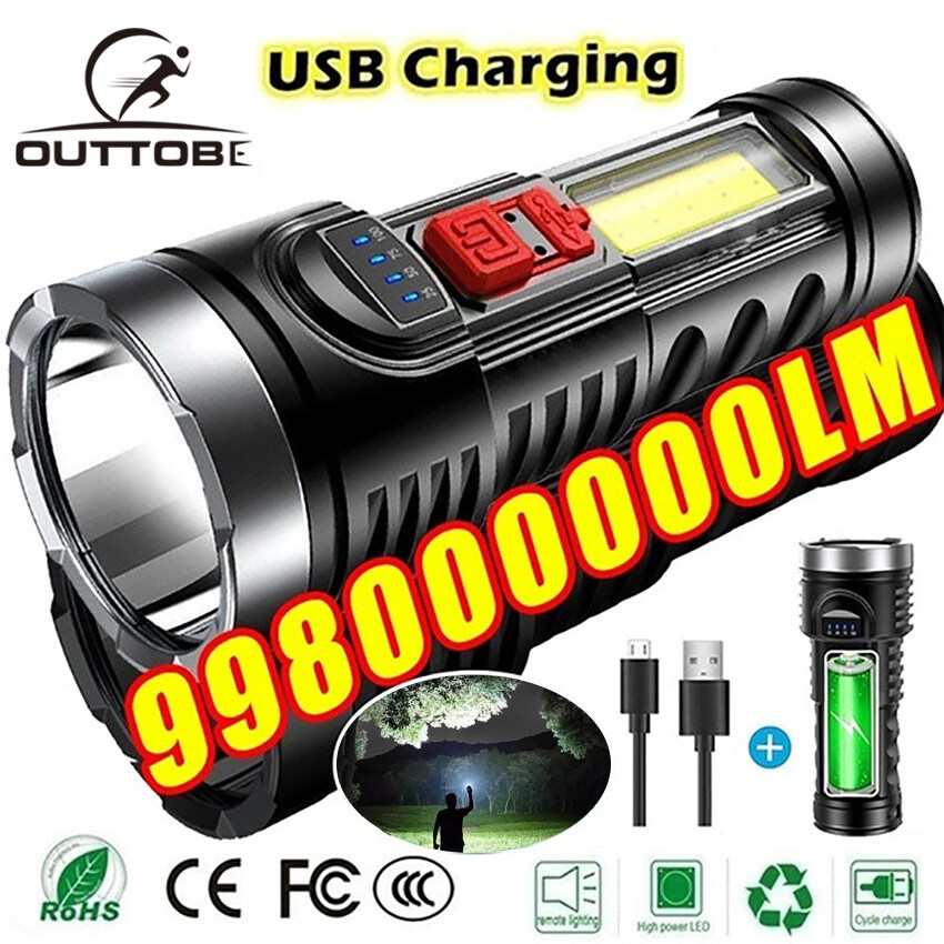 Outtobe Handheld Flashlight portable spot light Emergency Electric bright Torch Light Portable Spot Light Camping Hiking Outdoor Reader Lamp Work Lights Flashlight Bright Searchlight Spotlight bright 