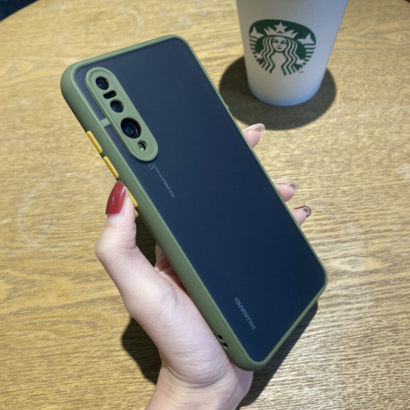 Hontinga Casing For Huawei P20 P20 Pro Case Protective Hard Cases Clear Hybrid Simple Matte Bumper Case Back Cover Armor Cover Transparent Shockproof casing Phone Case For girls boys men women