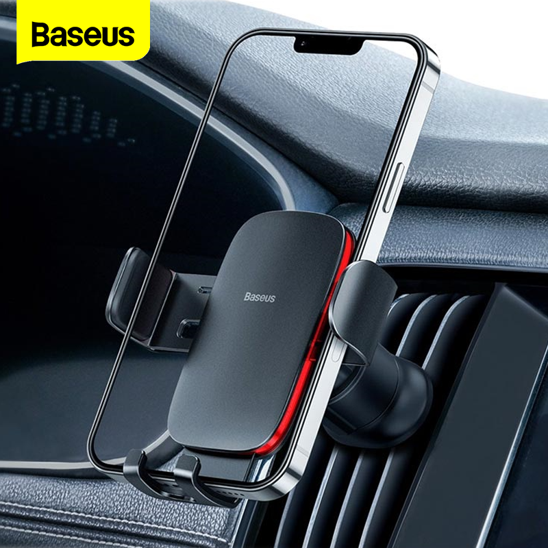 Baseus Car Phone Holder Aircon Vent Gravity Car Mount Metal Age Ⅱ Anti-shake Steel Hook for 4.7-6.7 inch Mobile Phones (Air Outlet Version)